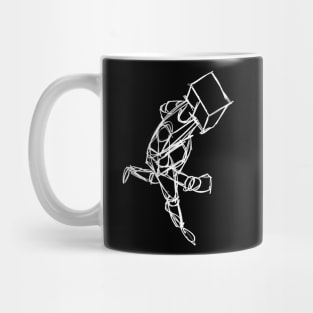 Robot Run Sketchy Wht Mug